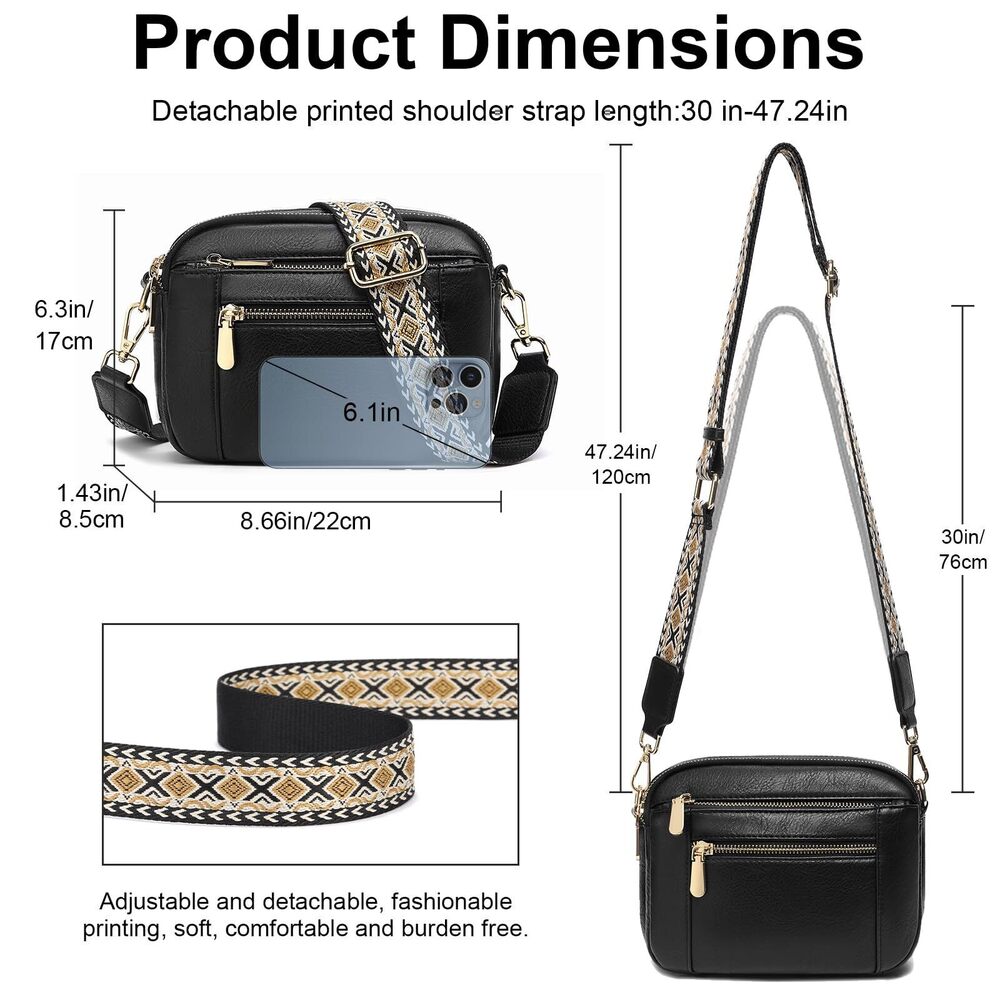 7552 Crossbody Purses Small Crossbody Bags Vegan Leather Trendy Shoulder - Picture 5 of 7